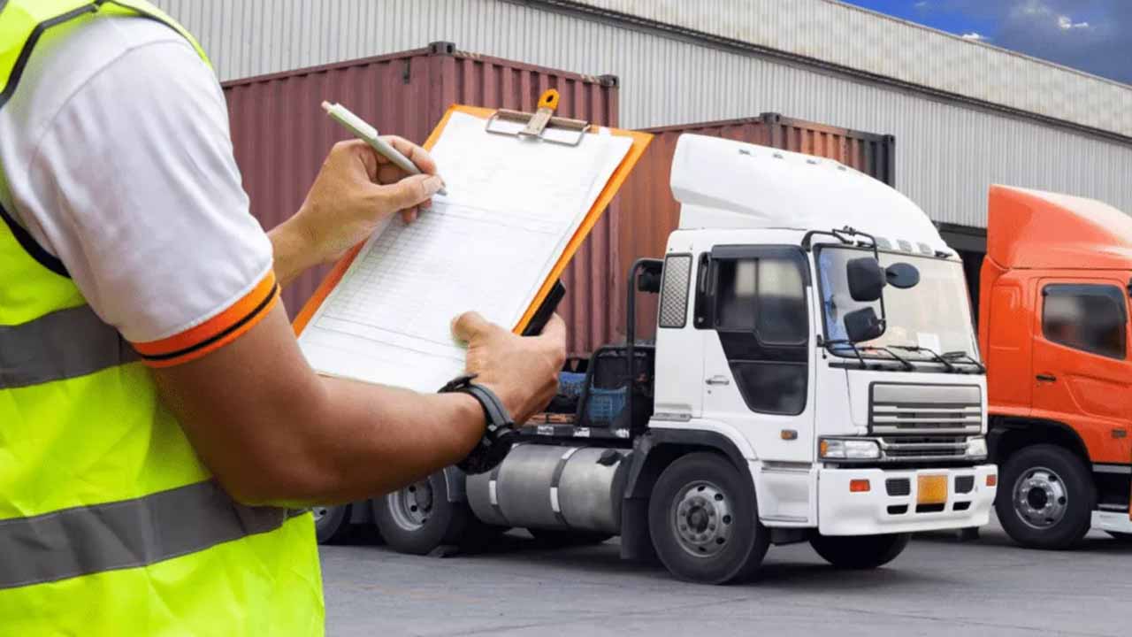 Customs bonded warehouse worker checking materials as they are received