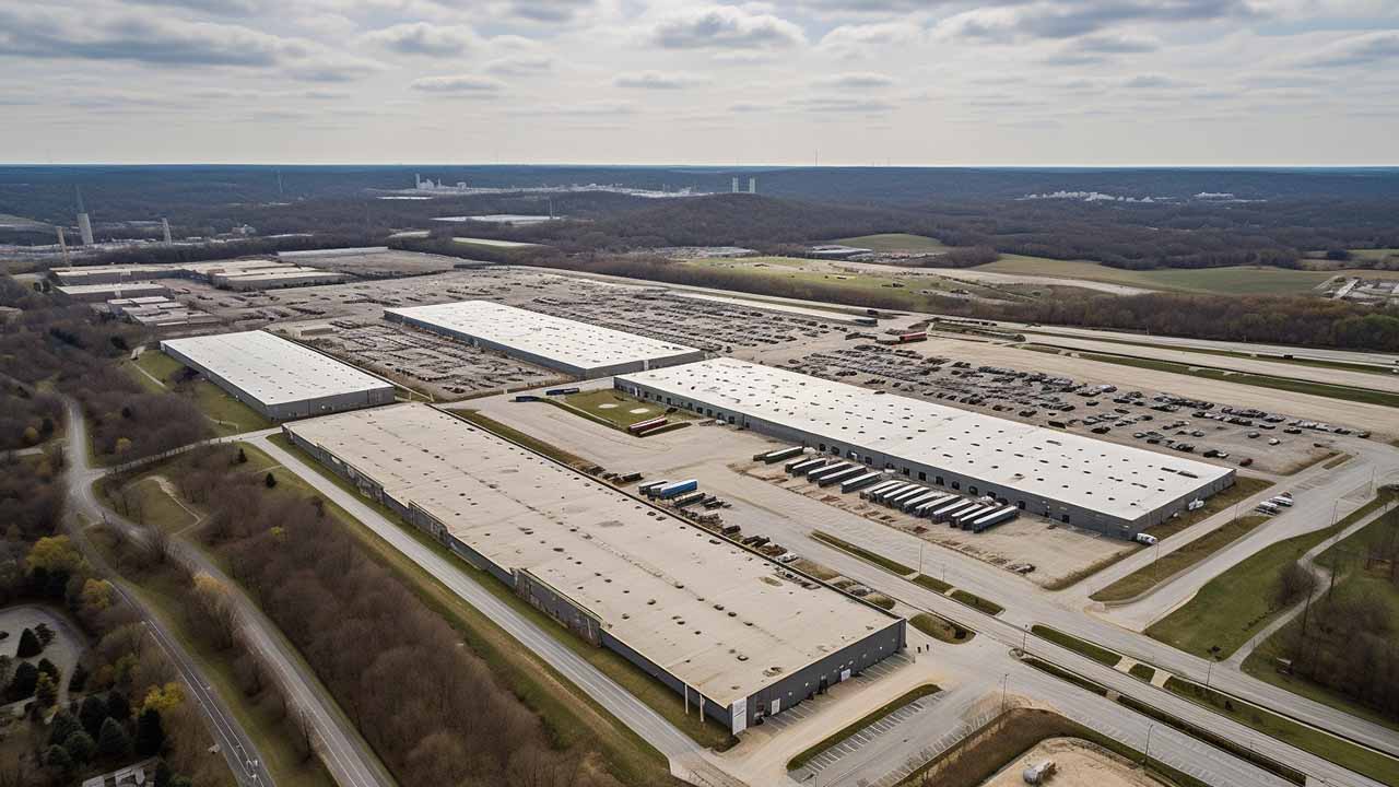 A warehouse location in along major highways