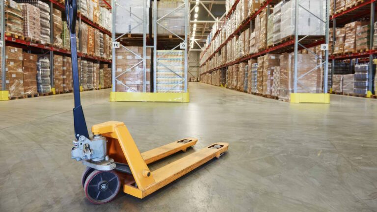 The warehouse putaway process with a pallet jack