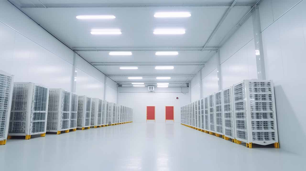 a medium sized cold storage warehouse