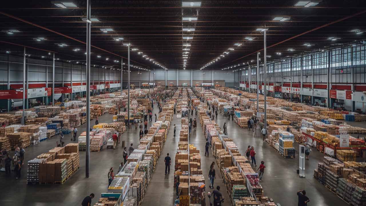 large wholesale retail depot warehouse