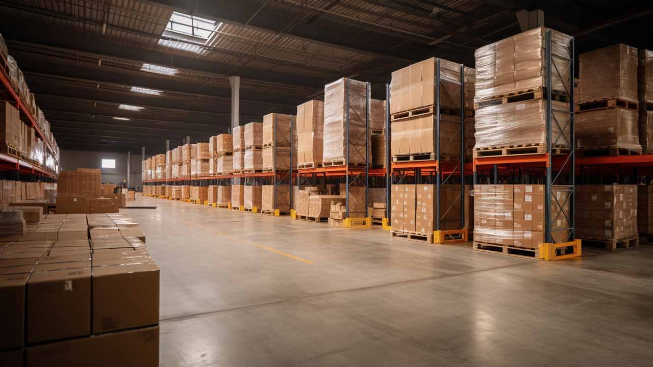 Warehouse with efficient inventory management system