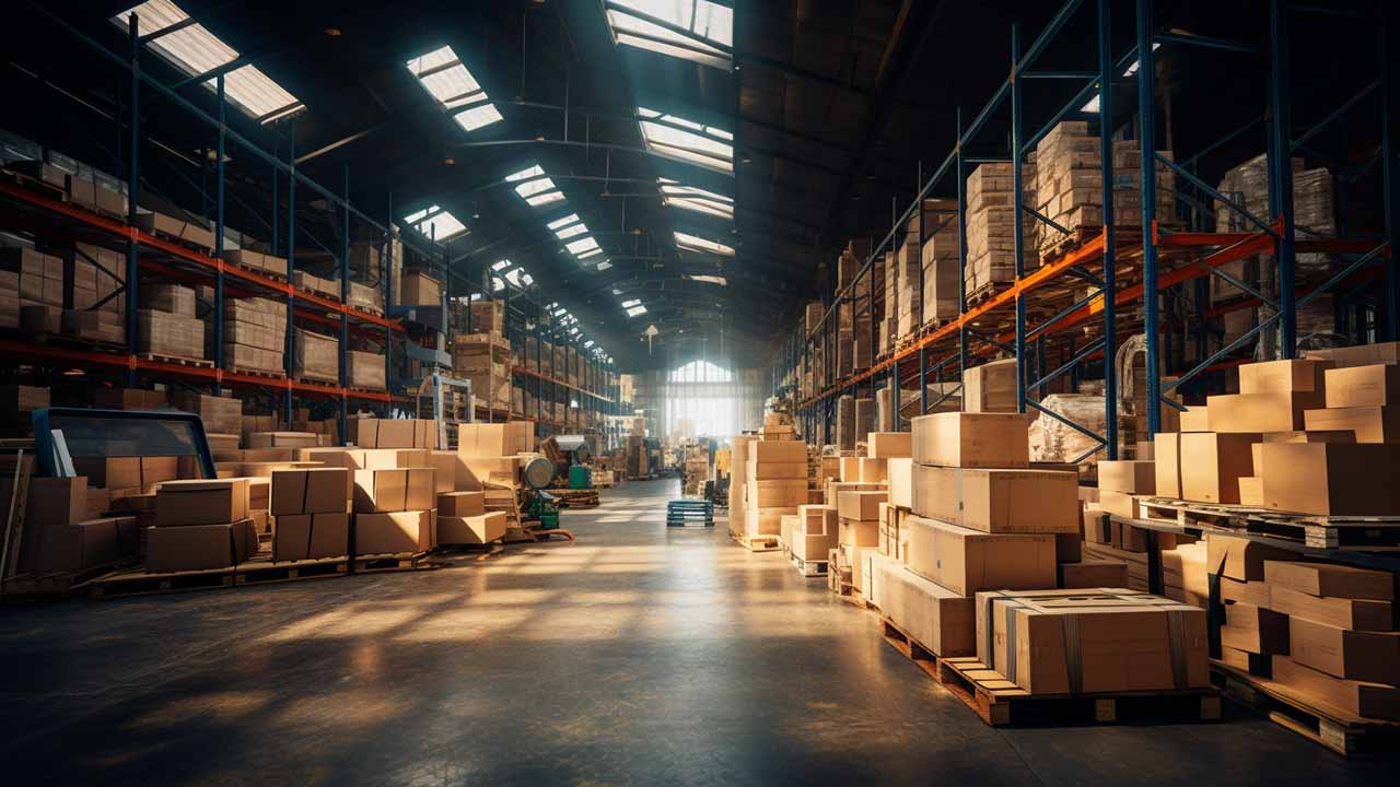 a warehouse full of goods and services