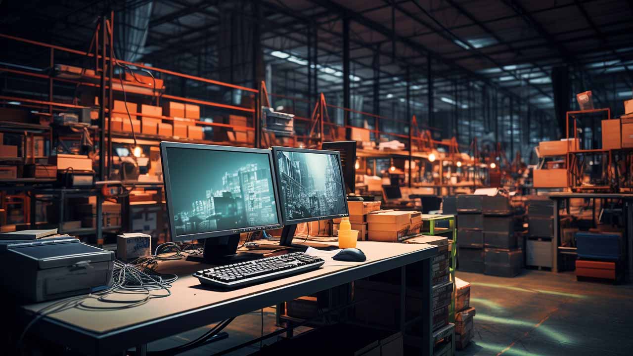 a computer station using 3pl software in a warehouse