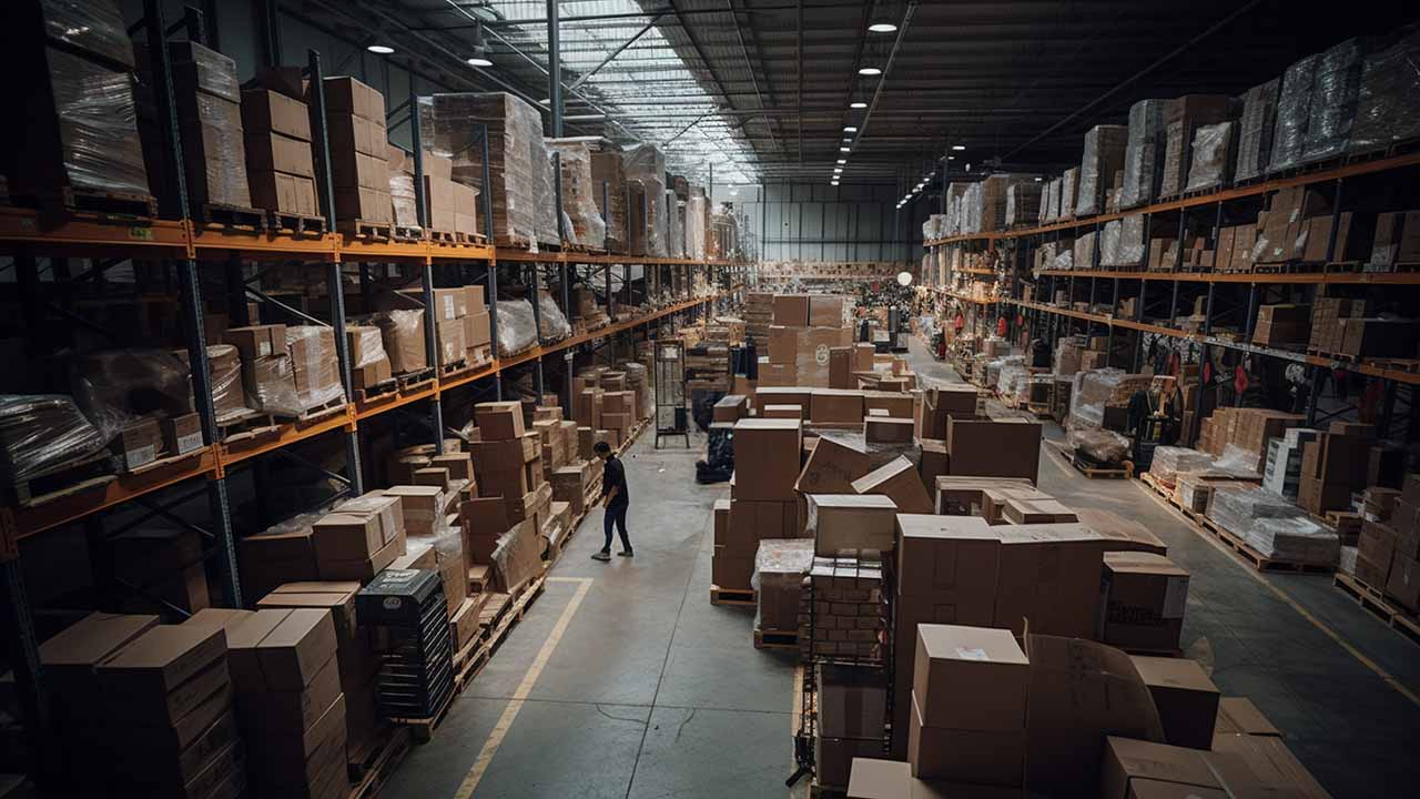 cramped and unorganized warehouse space