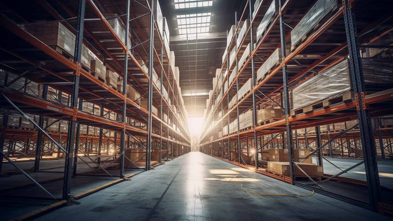 warehouse racks that are empty