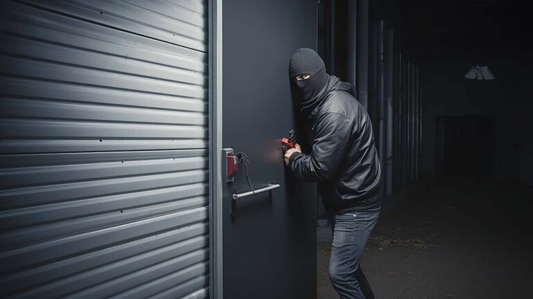 burglar breaking into a warehouse