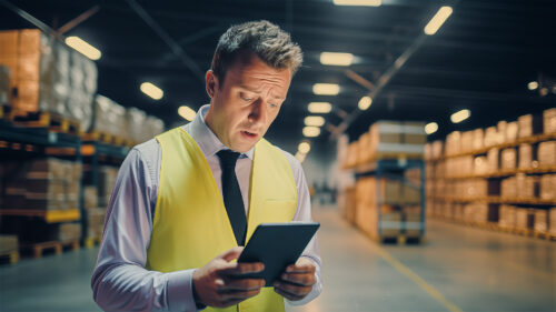 a warehouse manager shocked by the rising costs of warehousing