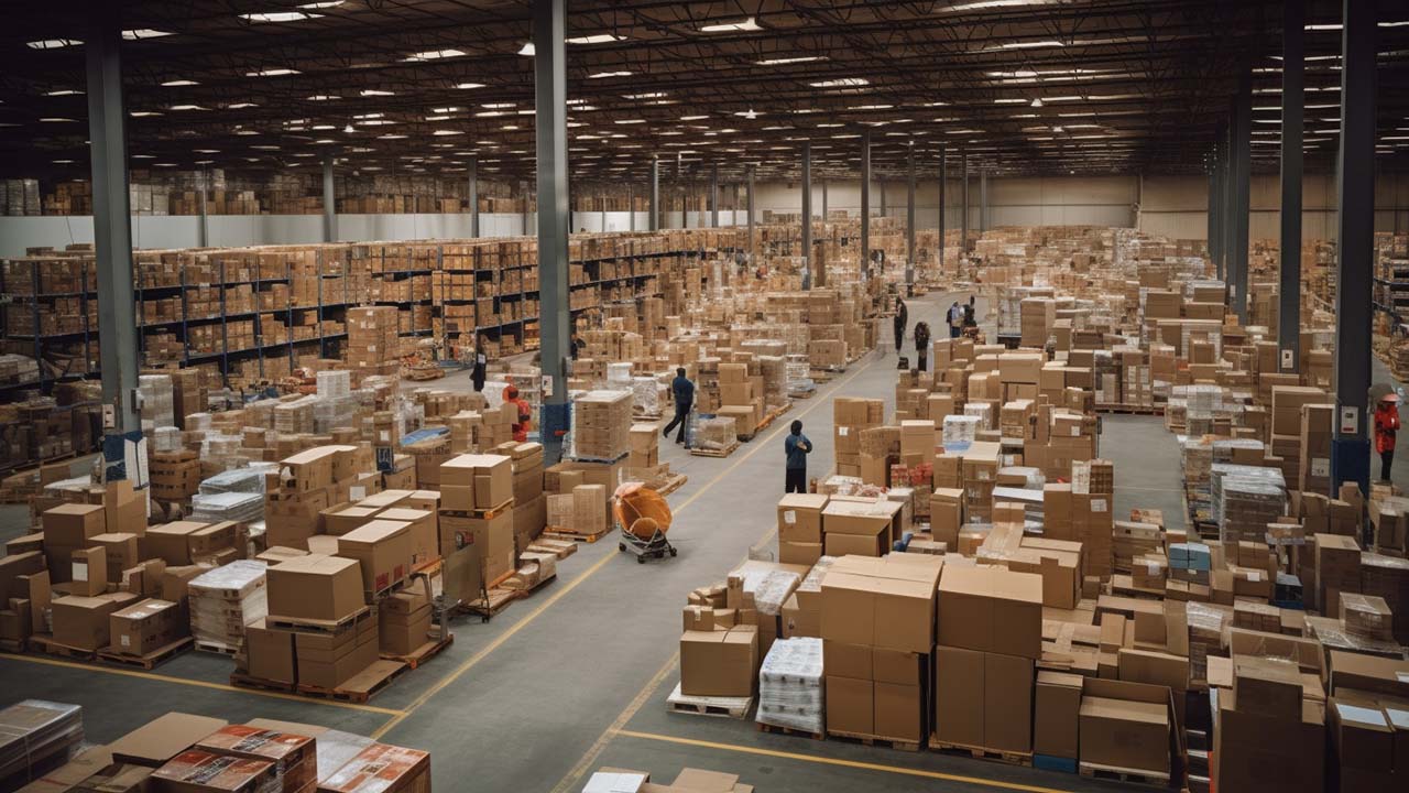 a large amount of dead stock in a warehouse