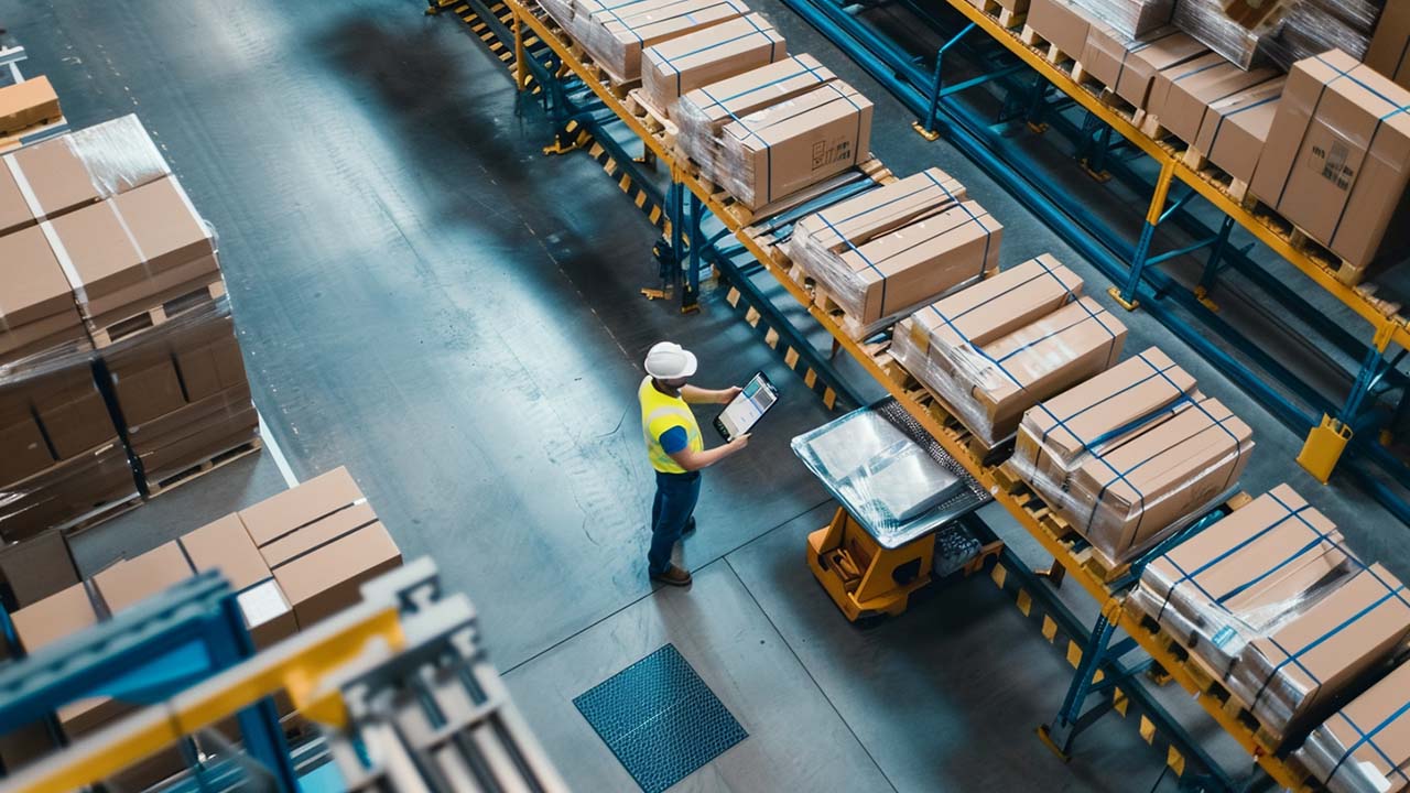 aerial view of order processing center