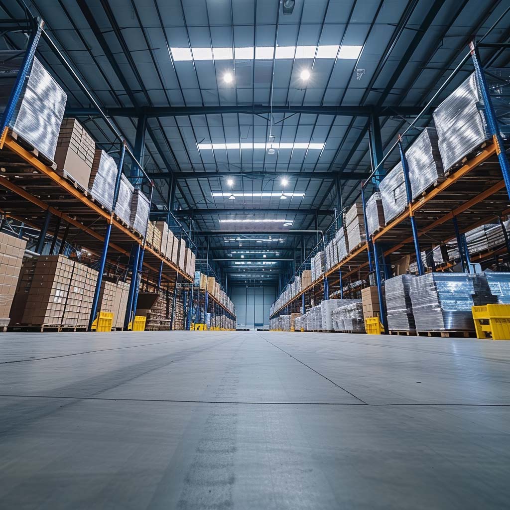 a fulfillment warehouse with lots of open space ready for inventory