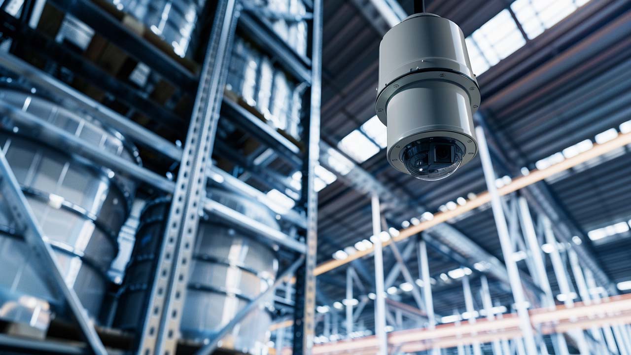 secure warehouse environment with surveillance
