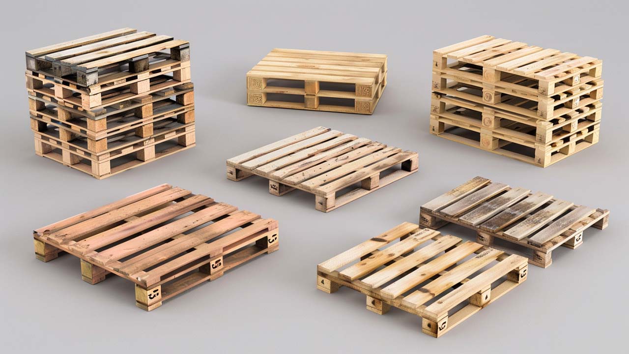 various types of wooden pallets